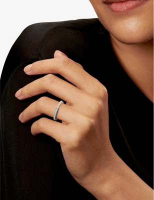 TIFFANY & CO: Tiffany Lock 18ct white-gold and 0.35ct round-brilliant diamond ring