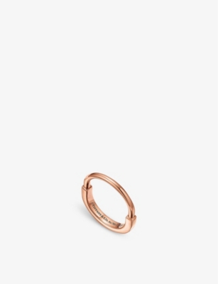 Shop Tiffany & Co Womens Rose Gold Tiffany Lock 18ct Rose-gold Ring
