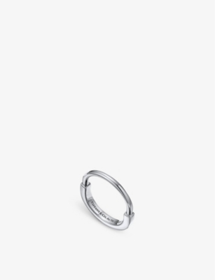 Shop Tiffany & Co Womens White Gold Tiffany Lock 18ct White-gold Ring