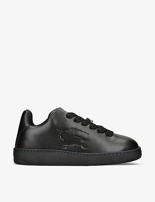 BURBERRY: Barbed wire-embellished leather low-top trainers