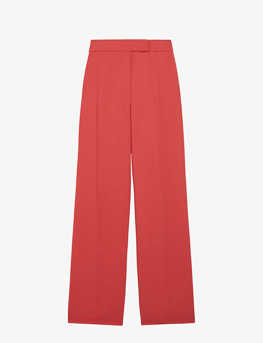Shop Ted Baker Sayakat Front-pleat Wide-leg Crepe Trousers In Coral