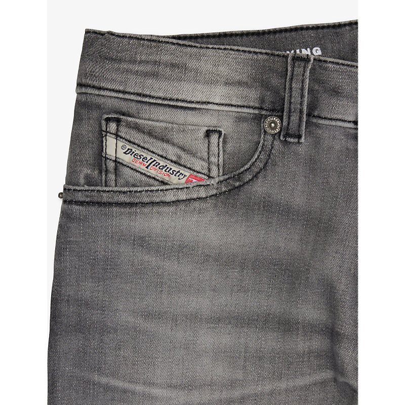 Shop Diesel Boys Denim Nero Kids Brand-patch Washed Tapered-leg Stretch-denim Jeans 6-16 Years