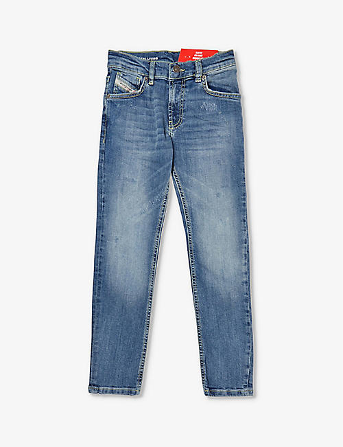 DIESEL: Washed straight-leg stretch-denim jeans 6-16 years