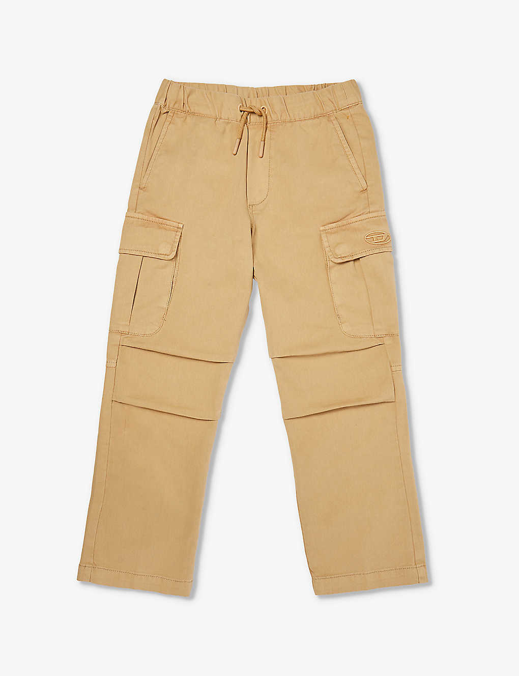 Diesel Boys Light Sandy Beige Kids Cargo Drawstring-waistband Cotton Trousers 8-16 Years In Tan