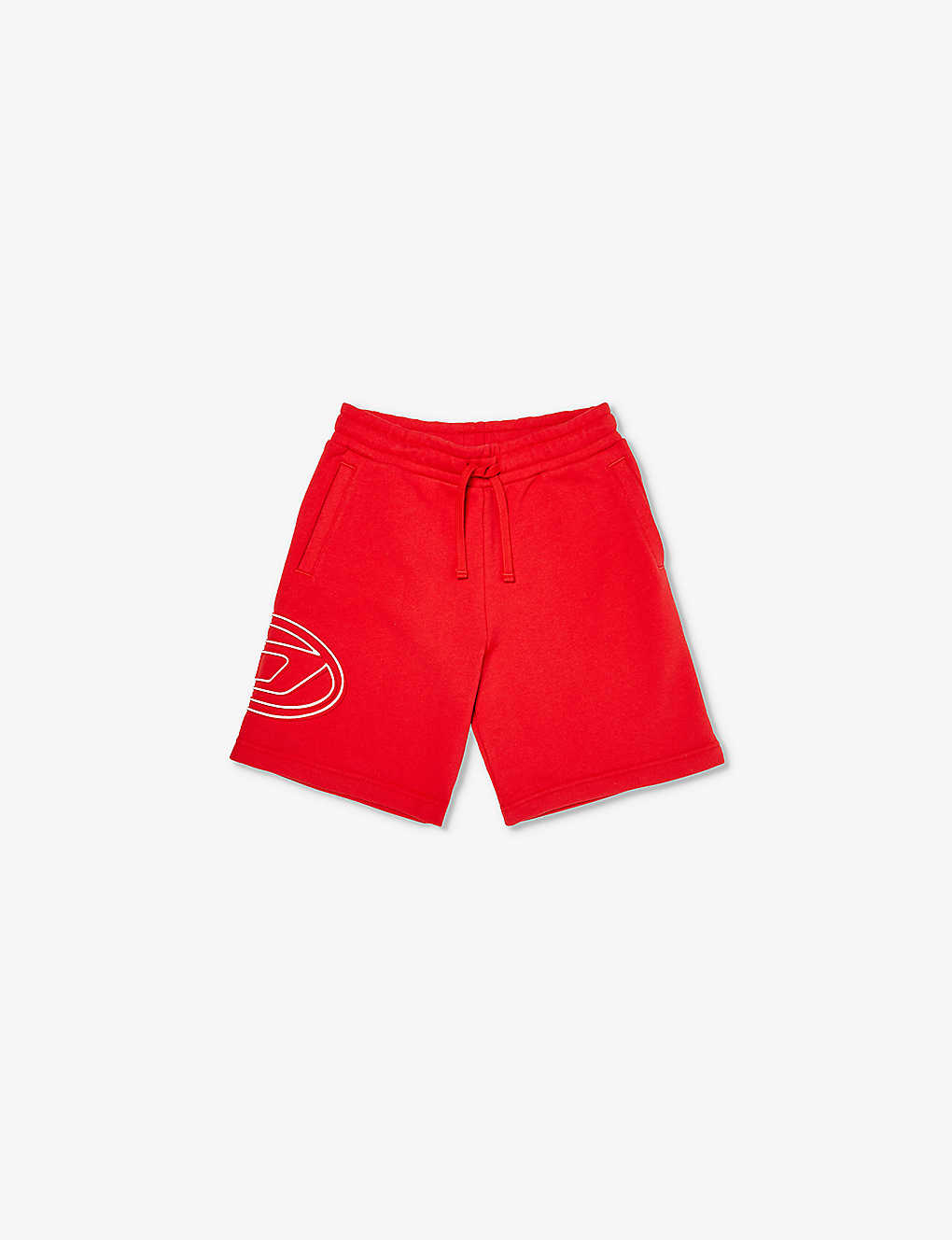 Diesel Boys New Red Kids Logo-embossed Relaxed Cotton-jersey Shorts 6-16 Years