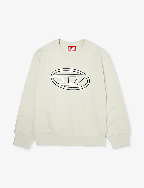 DIESEL: Logo-embossed relaxed-fit cotton-jersey sweatshirt 6-16 years