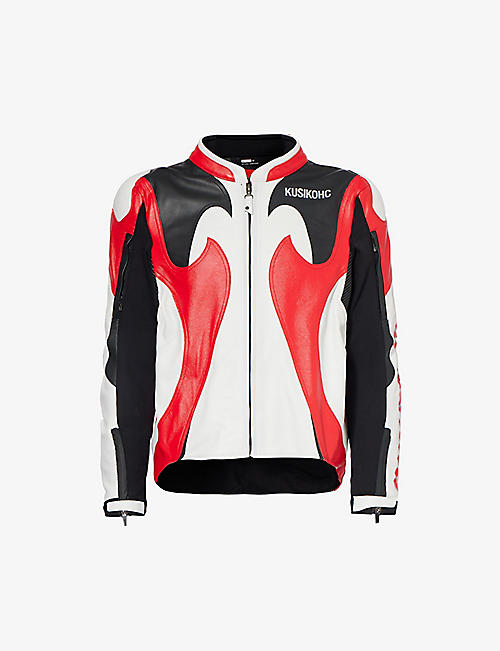 KUSIKOHC: Spidi Burn Rider contrast-panel leather jacket