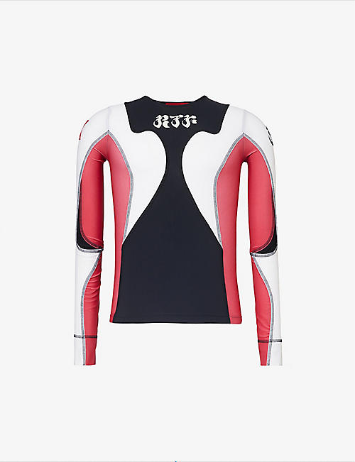 KUSIKOHC: Rider brand-embellished stretch-woven top