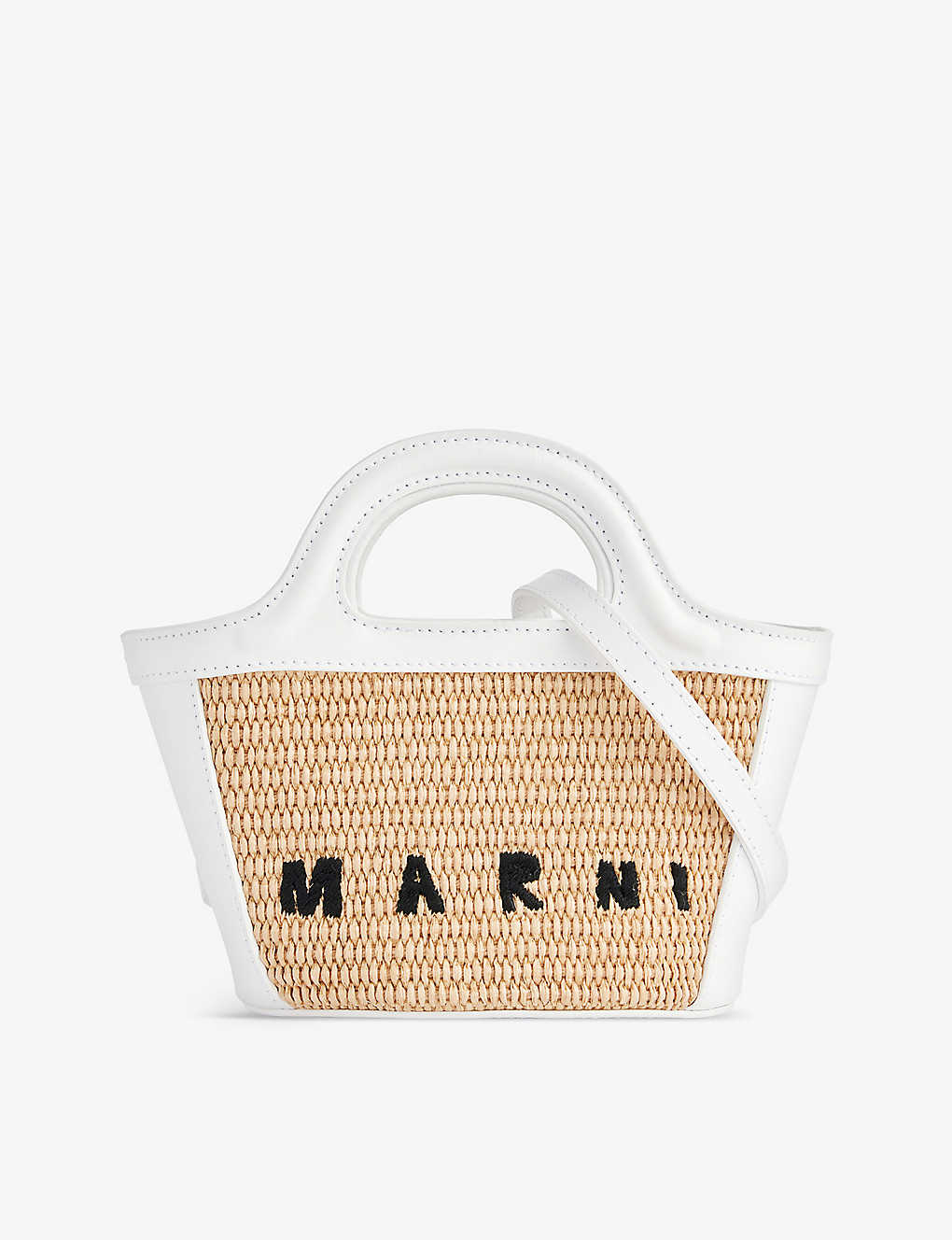 Marni Girls Sand Storm/lily White Kids Tropicalia Micro Cotton-blend Tote Bag