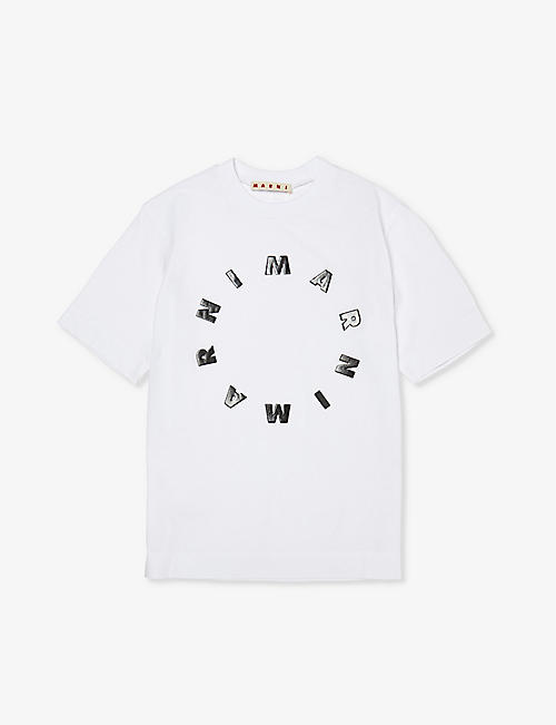 MARNI: Logo text-print cotton-jersey T-shirt 6-`4 years