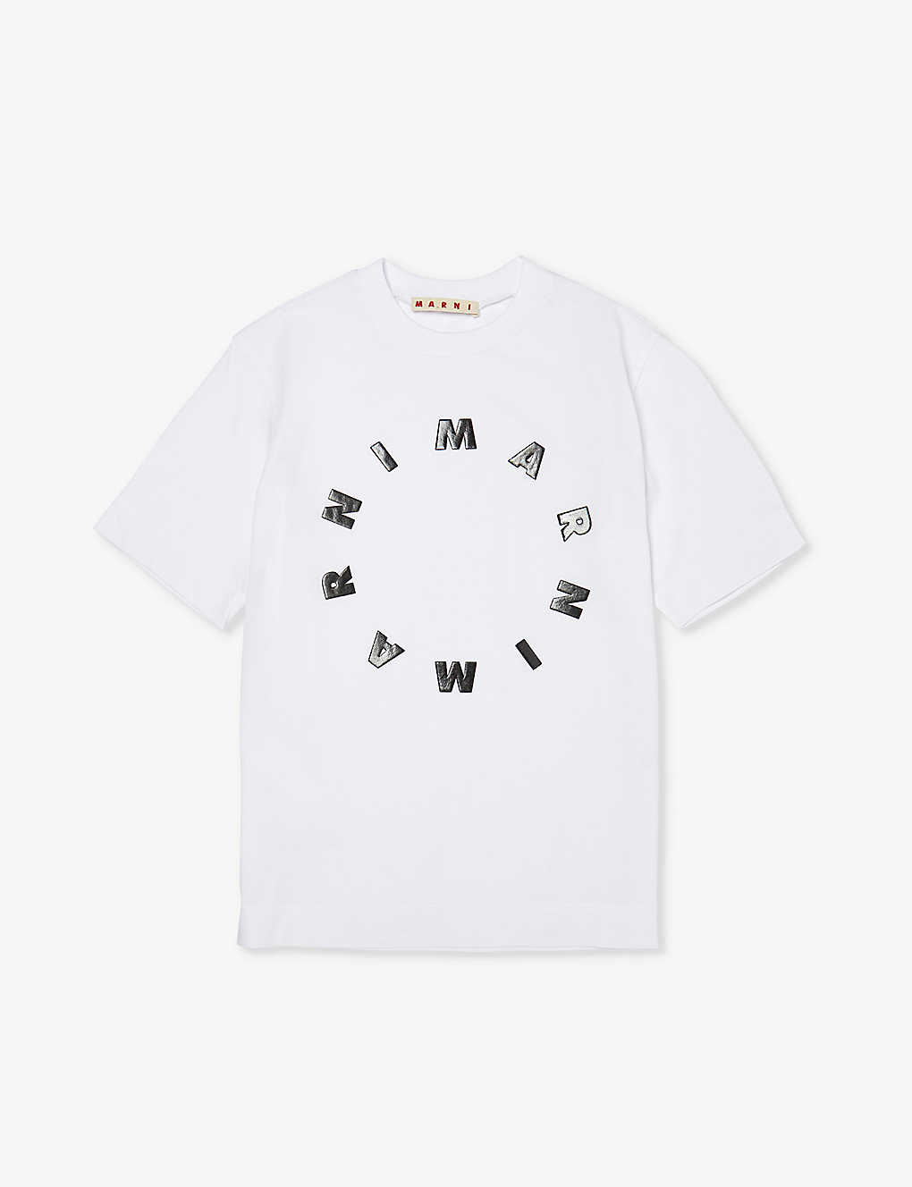Marni Girls White Kids Logo Text-print Cotton-jersey T-shirt 6-`4 Years