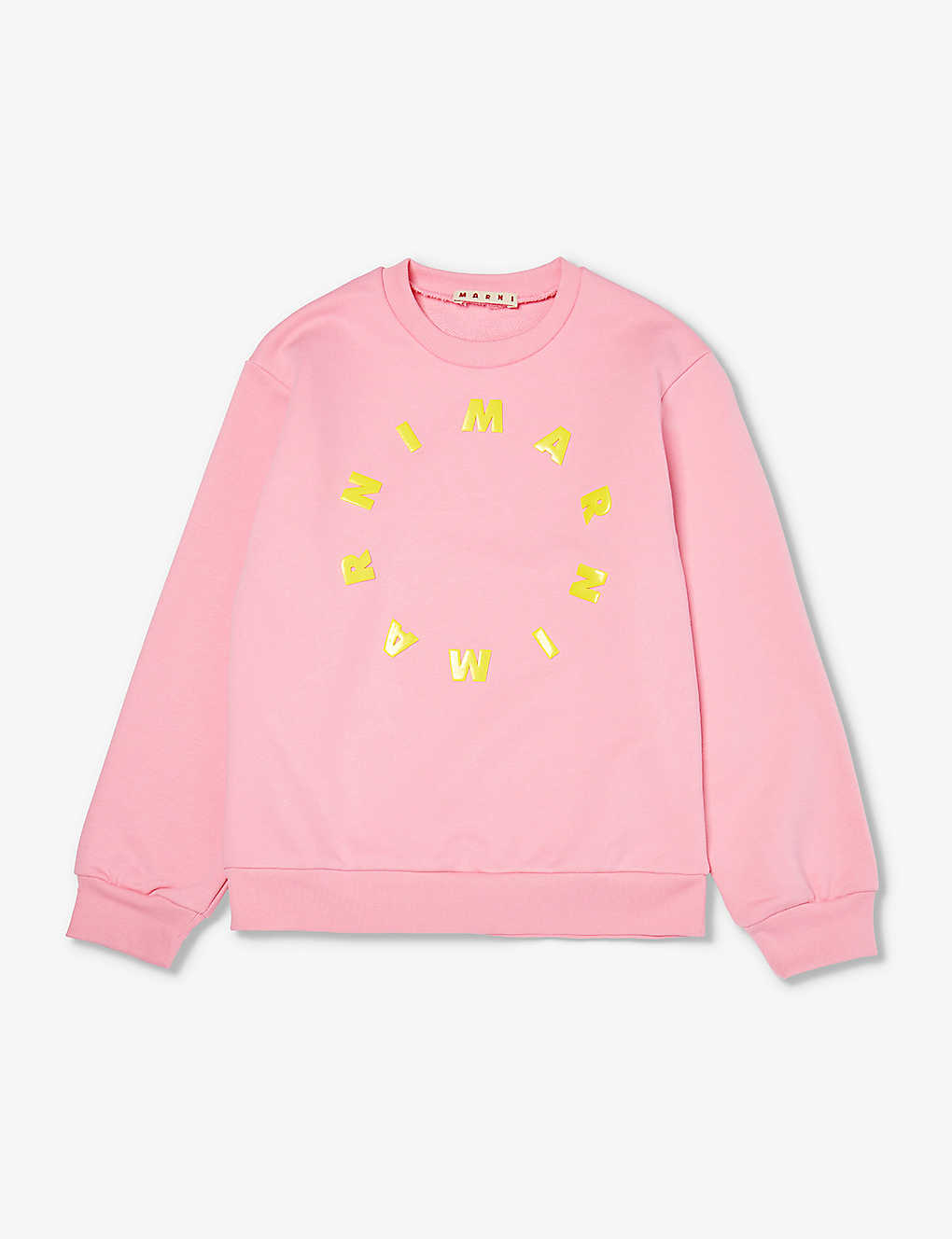 Marni Girls Light Candy Pink Kids Logo Text-print Cotton-jersey Sweatshirt 6-14 Years