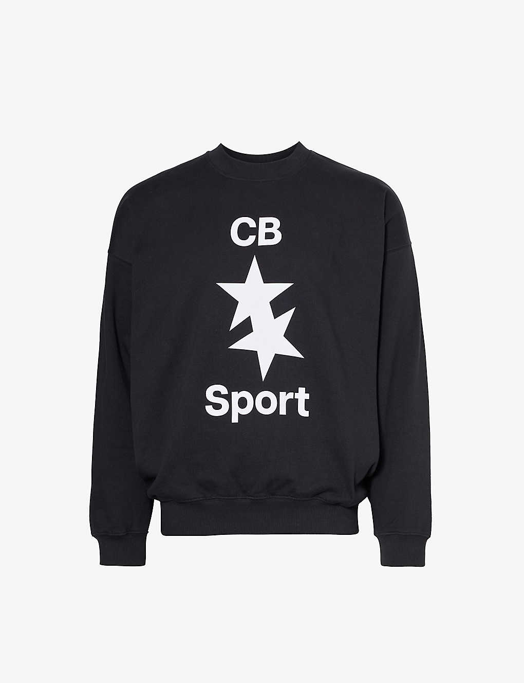 Cole Buxton Mens Vintage Black Cb Sport Logo-print Cotton-jersey Sweatshirt