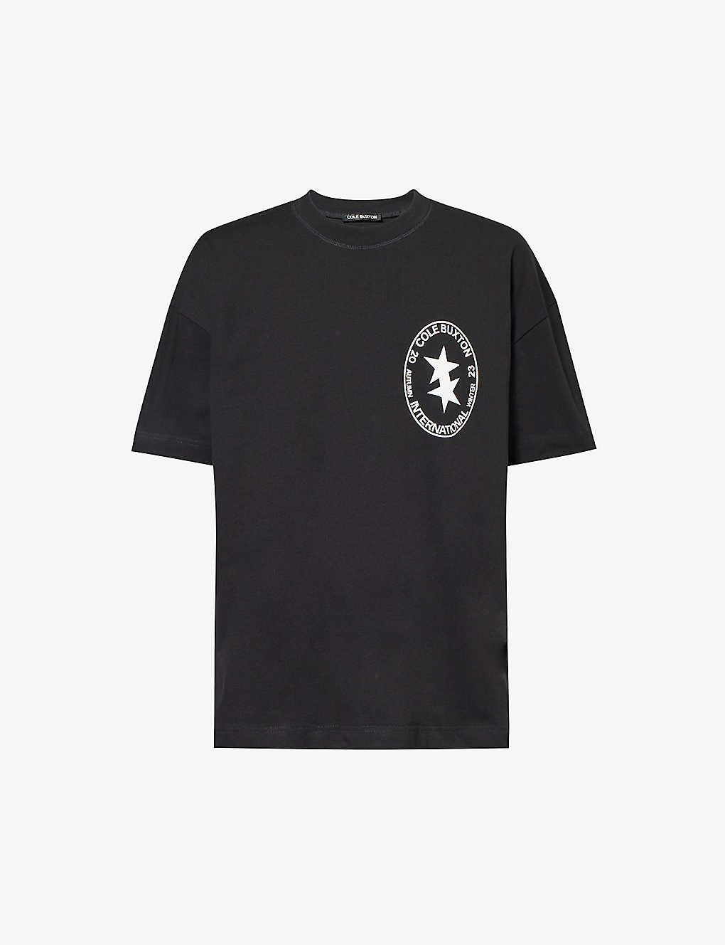 Cole Buxton Mens Vintage Black Cb Crest Graphic-print Cotton-jersey T-shirt