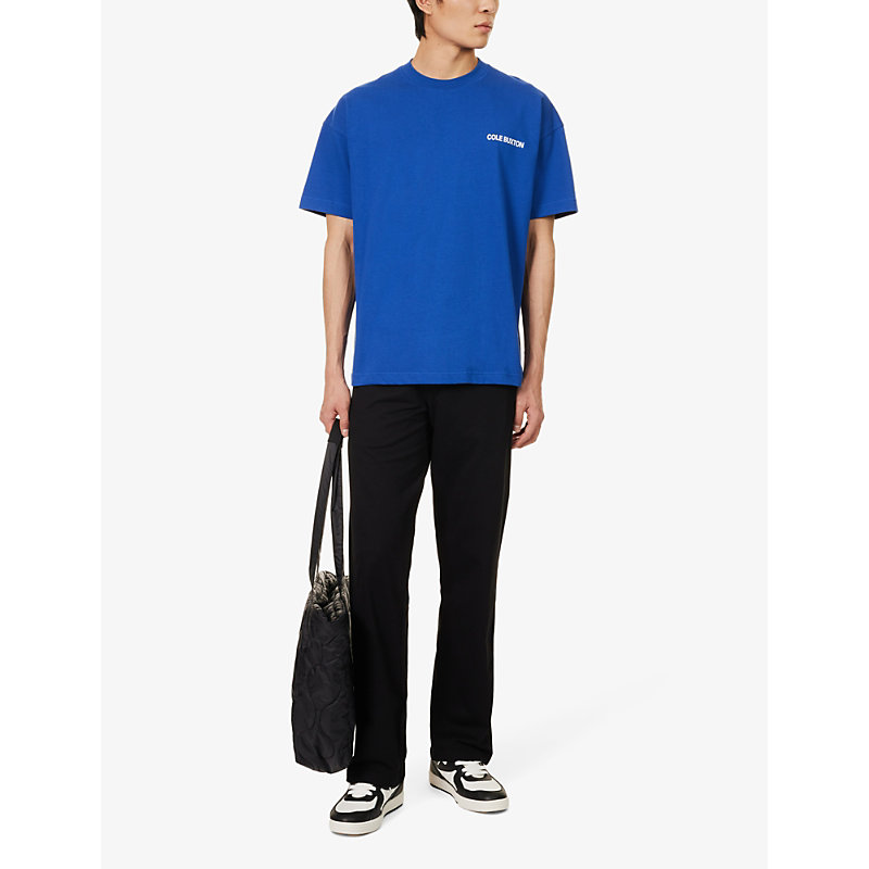 Shop Cole Buxton Cb Sportswear Logo-print Relaxed-fit Cotton-jersey T-shirt In Cobalt Blue