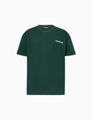 Cole Buxton Mens Forest Green Cb Sportswear Logo-print Relaxed-fit Cotton-jersey T-shirt