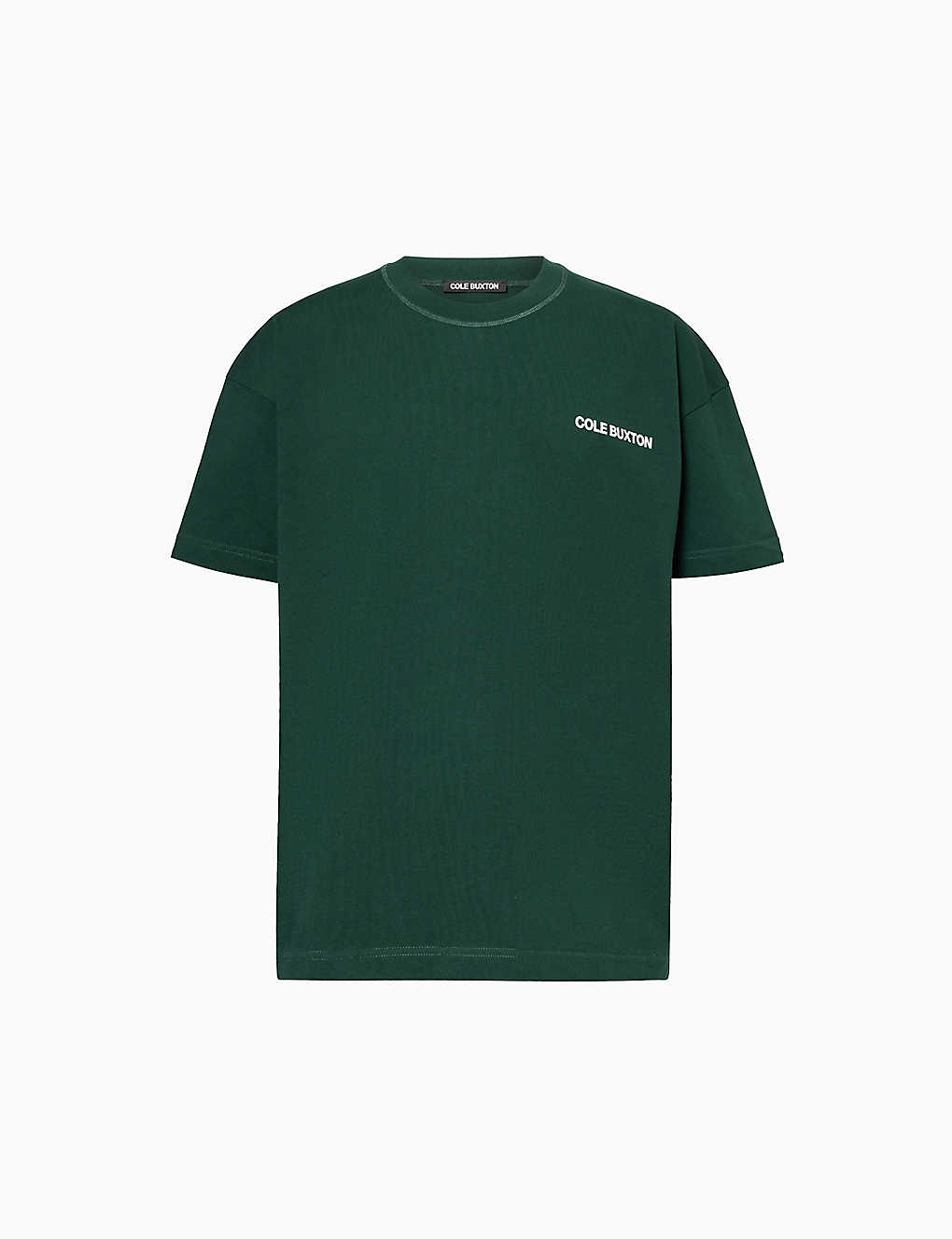 Cole Buxton Mens Forest Green Cb Sportswear Logo-print Relaxed-fit Cotton-jersey T-shirt