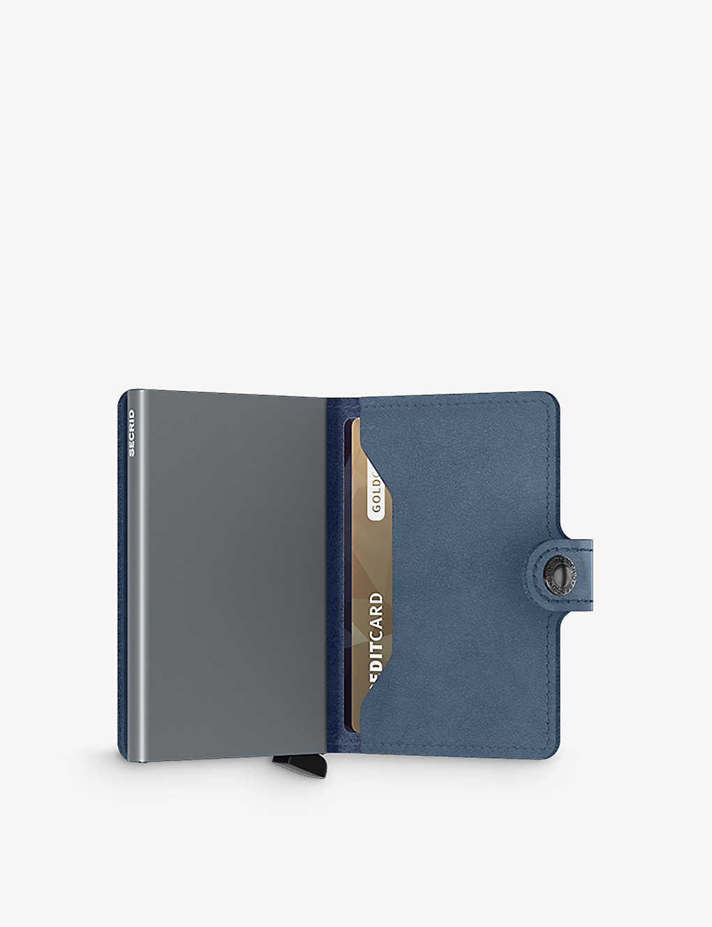 Secrid M-ice Blue Original Miniwallet Logo-embossed Leather Wallet