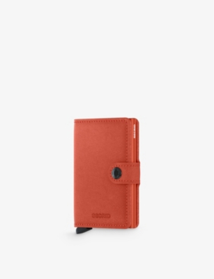 Secrid M-orange Original Miniwallet Logo-embossed Leather Wallet