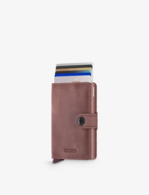 Secrid Mv-mauve Vintage Brand-debossed Leather Wallet