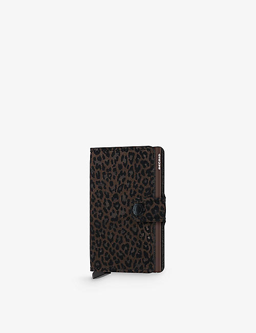 SECRID: Animal-print branded leather wallet