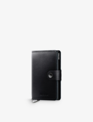 Secrid Mdu-black Premium Miniwallet Leather And Aluminium Wallet
