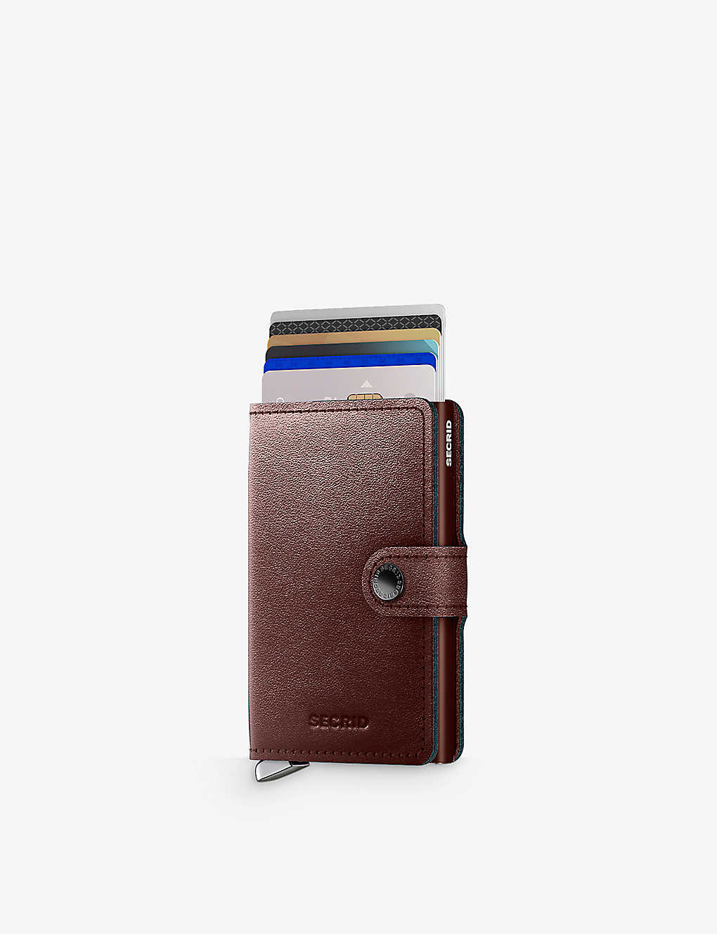 Secrid Mdu-dark Brown Premium Miniwallet Leather And Aluminium Wallet