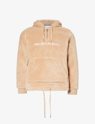 MKI MIYUKI-ZOKU: Brand-embroidered drawstring-hem fleece hoody