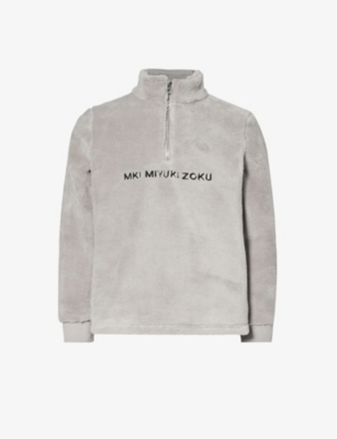 Mki Miyuki Zoku Mki Miyuki-zoku Mens Grey V2 Brand-embroidered Fleece Sweatshirt