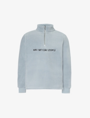 Mki Miyuki Zoku Mki Miyuki-zoku Mens Ice Blue V2 Brand-embroidered Fleece Sweatshirt