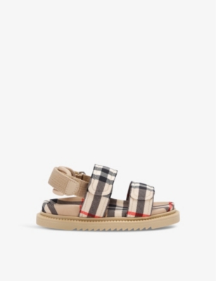 BURBERRY: Kids' Jamie check-print woven sandals