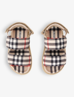 BURBERRY: Kids' Jamie check-print woven sandals
