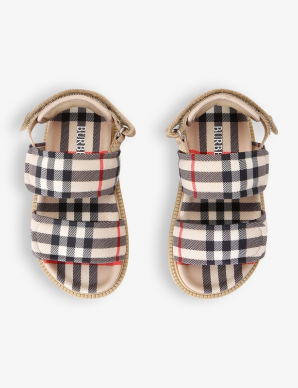 Kids' Jamie check-print woven sandals
