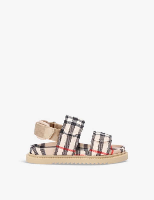 Kids' Jamie check-print woven sandals