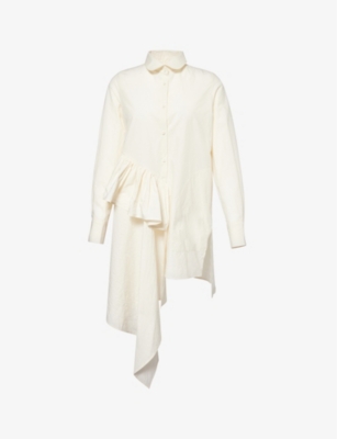 UMA WANG: Trista asymmetric relaxed-fit cotton top