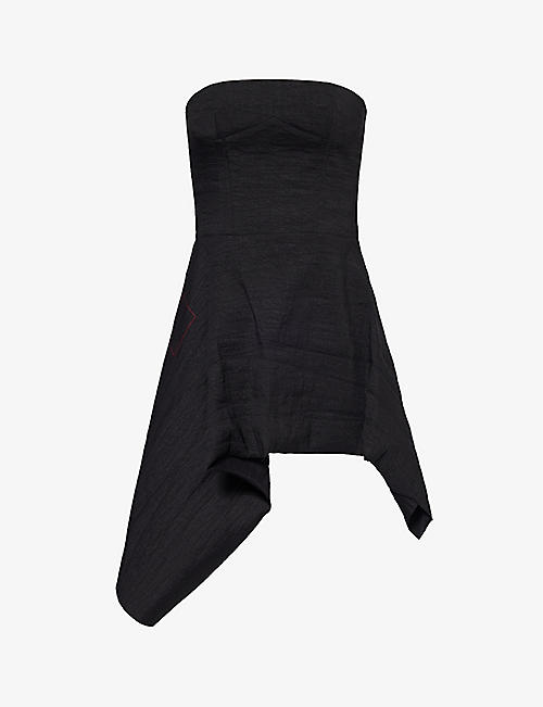 UMA WANG: Tarte corseted linen-blend top