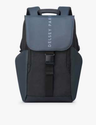 Delsey Womens Black Securflap Logo-print Woven Backpack