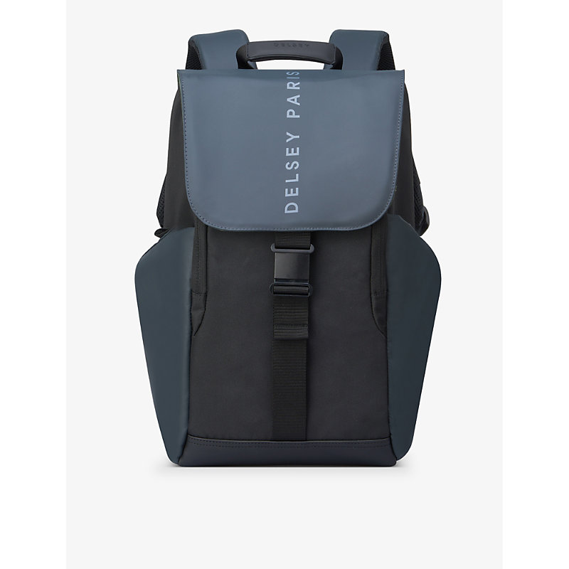 Delsey Womens Black Securflap Logo-print Woven Backpack