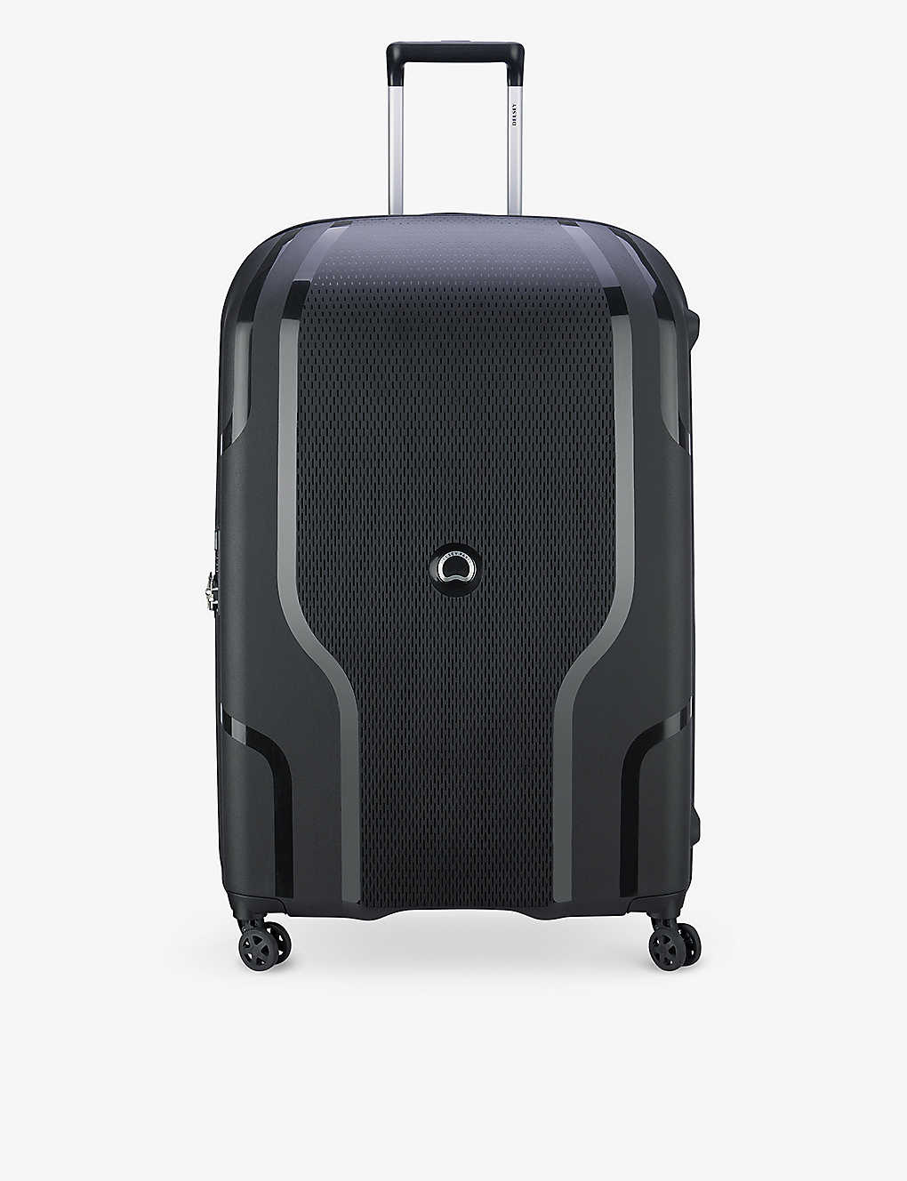 Delsey Black Clavel 4-wheel Xl Expandable Recycled-polypropylene Hard Check-in Suitcase 82cm