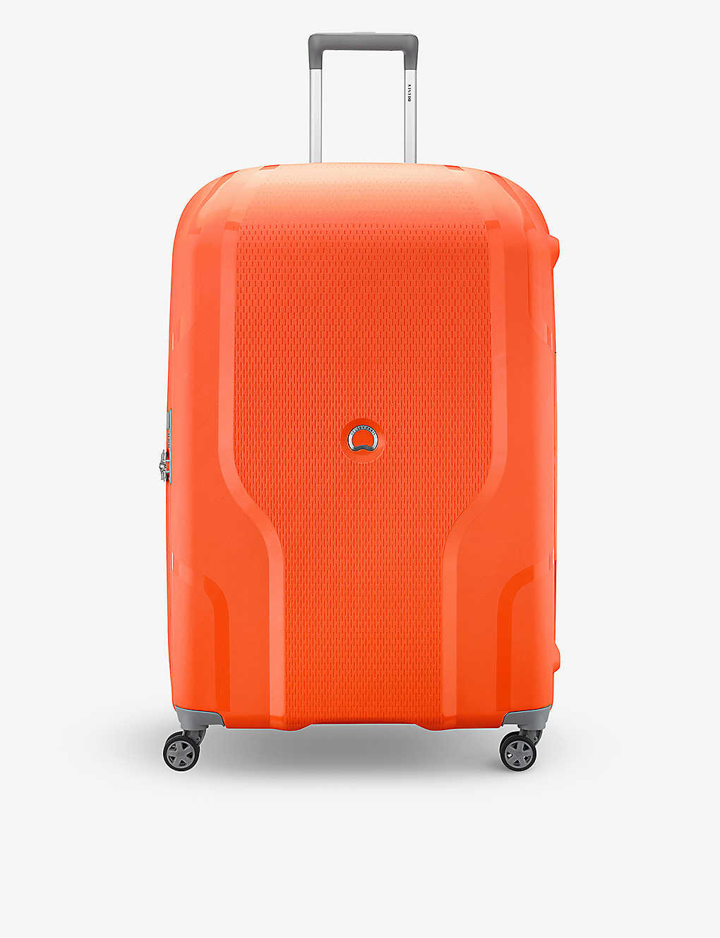 Delsey Tangerine Orange Clavel 4-wheel Xl Expandable Recycled-polypropylene Hard Check-in Suitcase 8