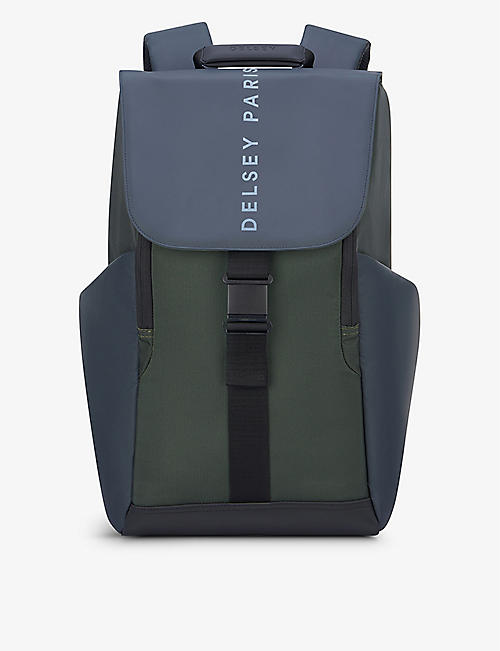 DELSEY: Securflap logo-print woven backpack