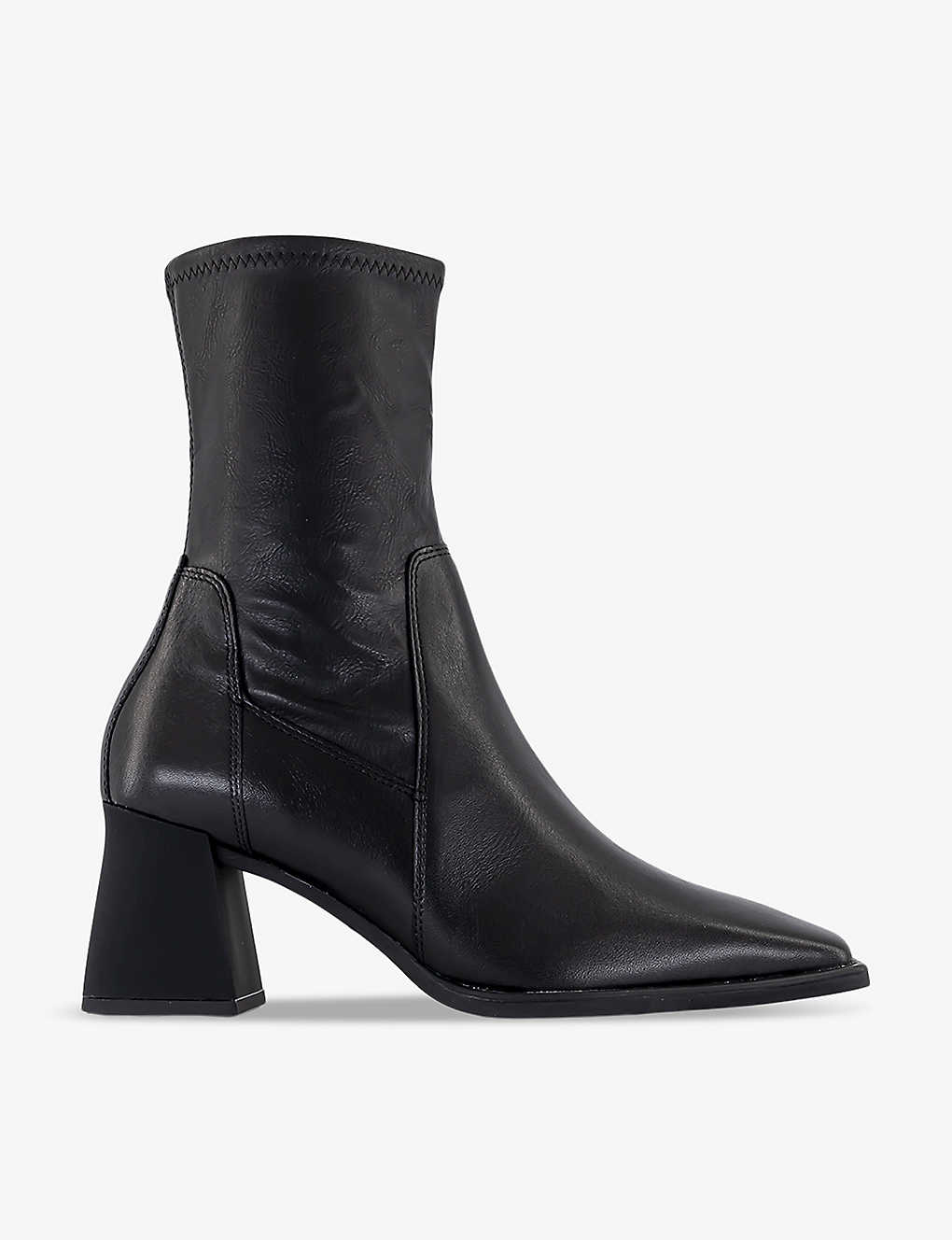 Vagabond Womens Black Flared-heel Leather Heeled Ankle Boots
