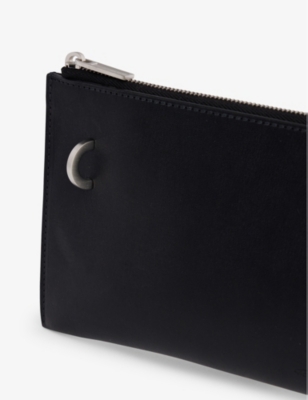 Shop Rick Owens Brand-debossed Leather Wallet In Black