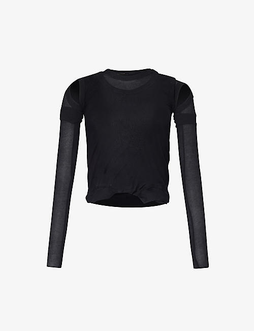 RICK OWENS: Long-sleeved slim-fit cotton-jersey top