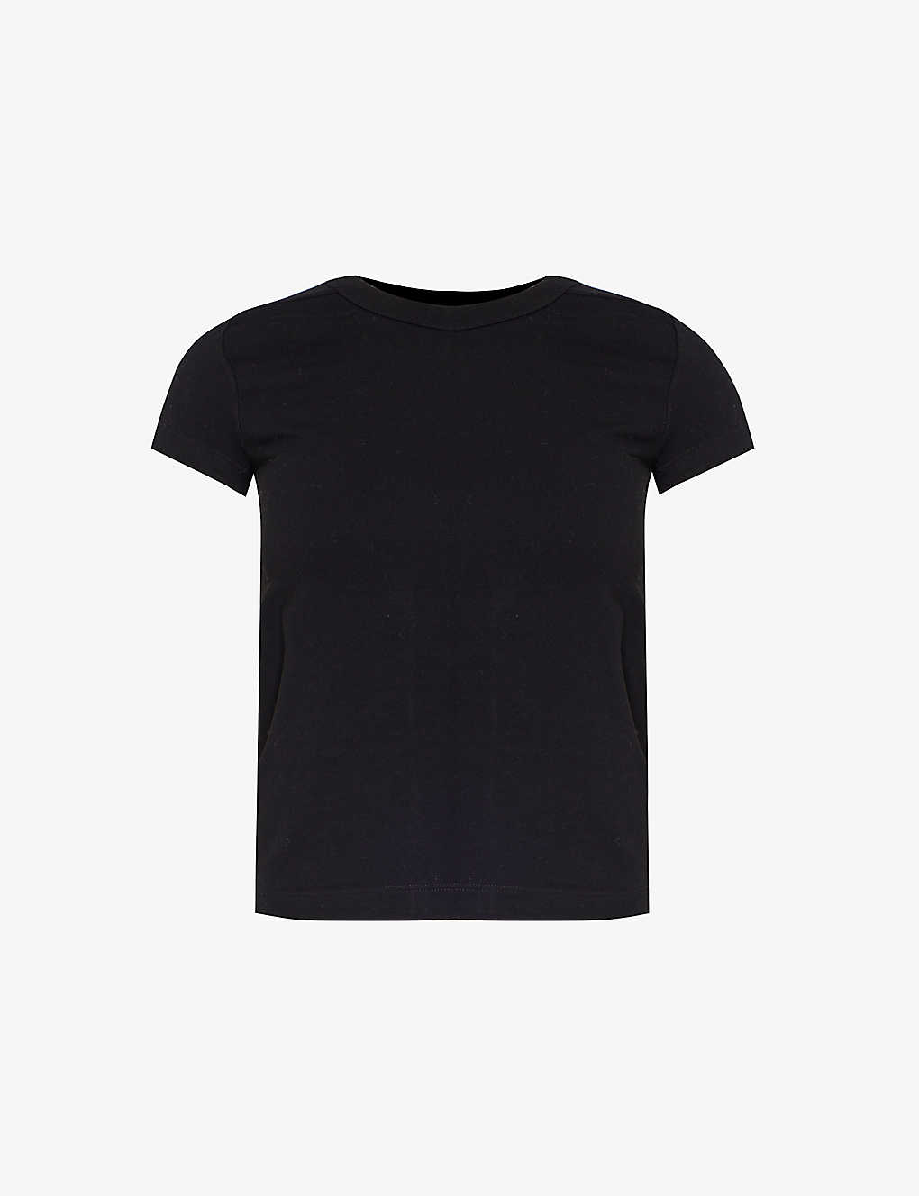 Shop Rick Owens Women's Black Short-sleeved Slim-fit Cotton-jersey T-shirt