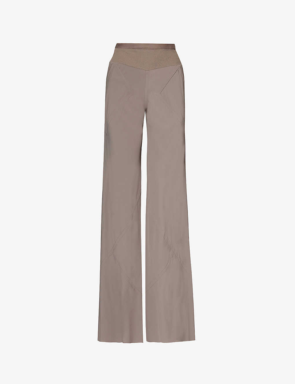Rick Owens Womens Dust High-rise Wide-leg Woven Trousers In Grey