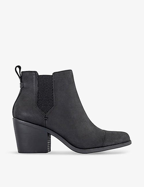 TOMS: Everly elasticated-side leather heeled ankle boots