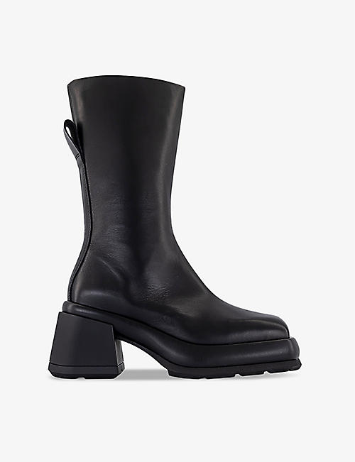 MIISTA: Cassia square-toe leather ankle boots
