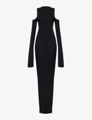 Rick Owens Cape-sleeve Knit Dress In Black