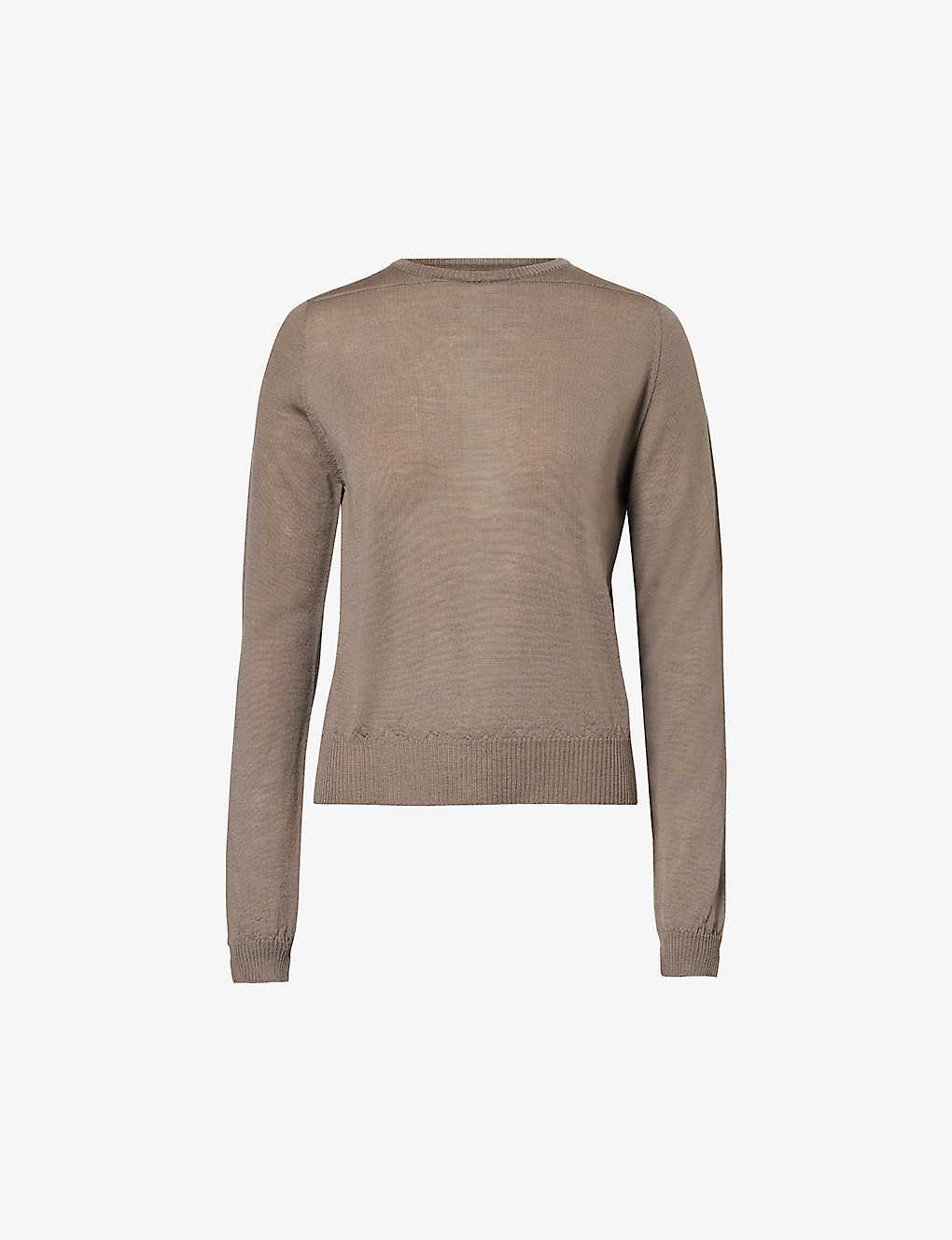 Rick Owens Womens Dust Round-neck Relaxed-fit Wool Jumper In Grey